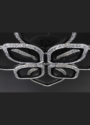 Люстра світлодіодна стельова LED світильник для квартири на стелю лед з пультом 25746 Чорний 10х53х71 см. Sunnysky (364766753)