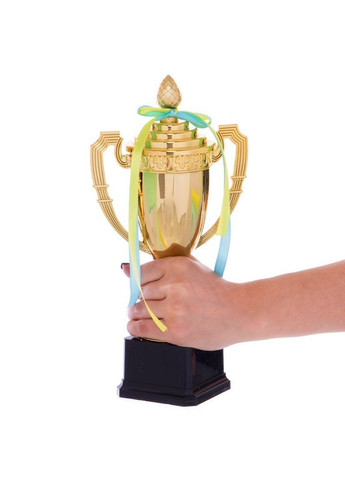 Кубок спортивний з ручками та кришкою CLASSIC C-897C (пластик, h-30см, b-15см, d чаші-8,5см, золото) SP-Sport (361433493)