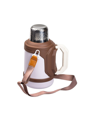 Термос для туризму Vacuum Cup 1.5 л з фліп кришкою та складаними ручками, сірий Yiwu (363058933)