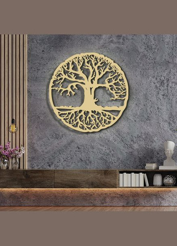 Панно 3D декоративное с объемом 15 мм для стен, Дерево 80 х 80 см ванильное Декоинт (276708550)