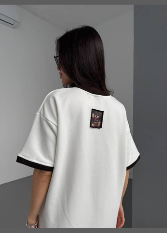 Молочна повсякденний жіноча сукня-футболка з мультяшним принтом сукня-футболка MonCher