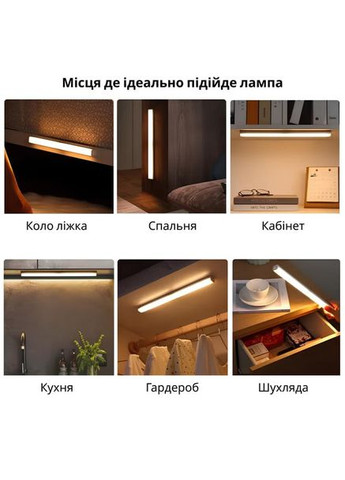 Переносний світильник з акумулятором та датчиком руху 6000K USB 5V 10 см на 6 лед ламп No Brand (316471840)