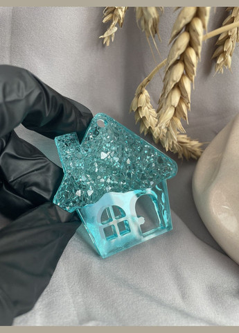 Молд Будиночок з кристалами на даху форма для новорічних іграшок на ялинку силіконова форма для епоксидної смоли No Brand (370566450)