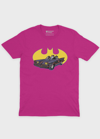 Розовая демисезонная футболка для мальчика с принтом супергероя - бэтмен (ts001-1-fuxj-006-003-034-b) Modno