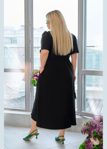 Чорна повсякденний сукня-сорочка сорочка No Brand однотонна
