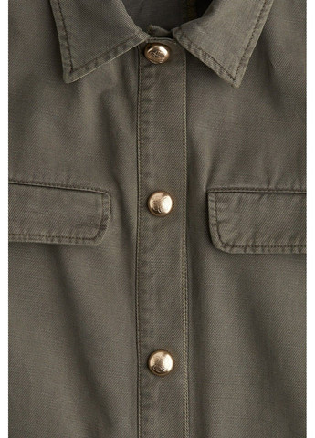 Темно-зеленая демисезонная женская универсальная саржевая куртка н&м (58499) xs темно-зеленая H&M