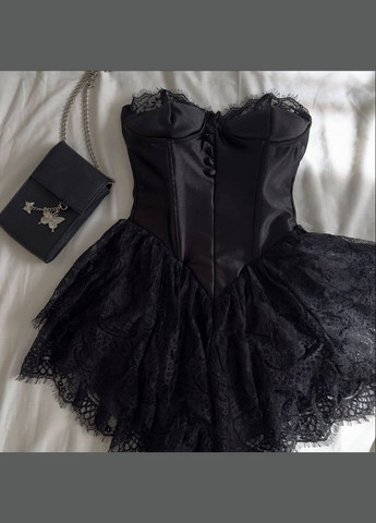 Черное вечернее женское платье-комбинезон Україна однотонное