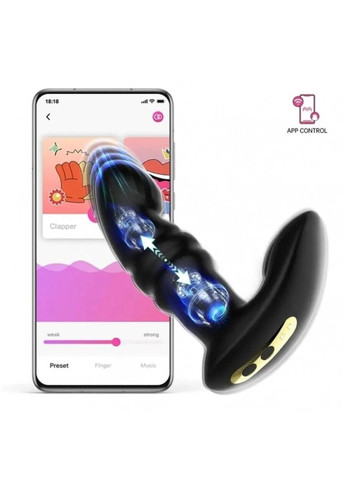 Смарт вібратор-пульсатор Jive Black, імітація фрикцій Fun Town (298348918)