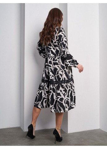 Черное повседневный платье issa pus a-583 черный/белый ISSA PLUS