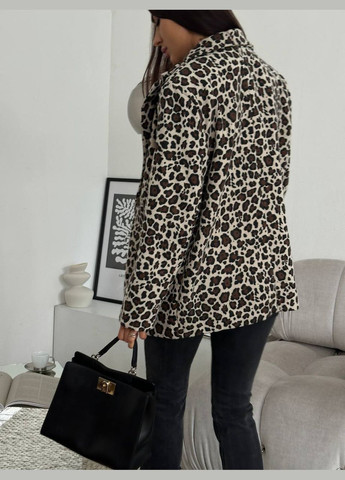 Белый женский женский пиджак - пальто из кашемира No Brand леопардовый - демисезонный