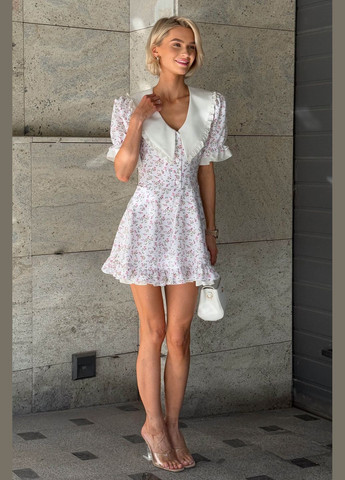 Стильний літній ромпер Jadone Fashion комбінезон-шорти квітковий молочний повсякденний, кежуал софт