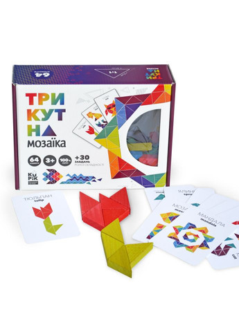 Дерев'яна гра "Трикутна мозаїка" 900194, 64 деталі Kupik (308861862)
