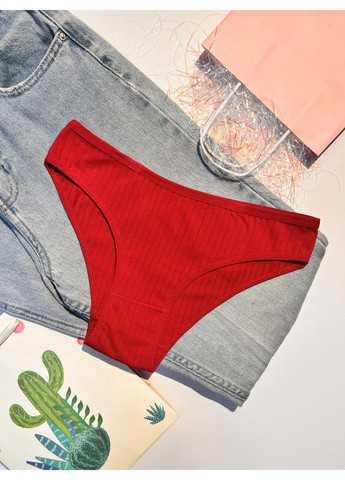 Набір жіночих бавовняних трусиків-сліпів у рубчик, 3 шт, універсальні кольори (чорний, білий, бордовий), р. S–L Finetoo (360788871)