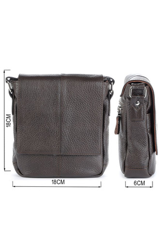 Шкіряна сумка крос боді чоловіча месенджер через плече коричнева 00977 Shvigel (329195189)