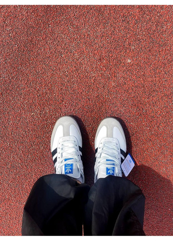 Черные демисезонные кроссовки мужские adidas samba og vegan low white black адидас самба No Brand