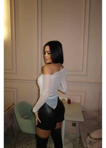 Женский топ на одно плечо белого цвета 36130 Fashion (371258379)