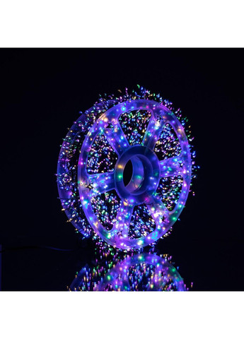 Новогодняя гирлянда комнатная роса Хвойная лапа 50 м 1500 LED зеленый провод Мультиколор D1500L50MGML Garlando (370373151)