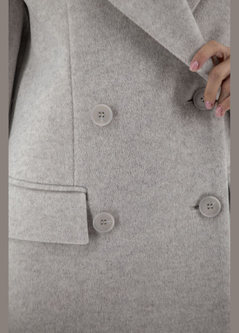 Світло-сіре демісезонне Класичне жіноче вовняне пальто з поясом, англійський комір Stella Polare (світлосірий, ), 103697 No Brand