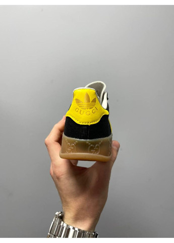 Черные демисезонные кроссовки мужские adidas gucci x gazelle black gg monogram адидас No Brand