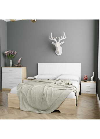 Ліжко 1,6 Loretto 1670x1100x2044 Дуб сонома + Білий супермат (107070601) Art In Head (337309093)