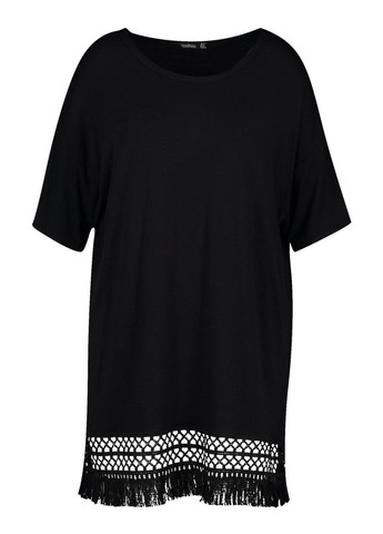 Чорна пляжна сукня Boohoo однотонна