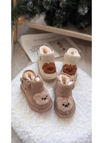 Зимові уггі дитячі з ведмедиком колір коричневий 10961 No Brand (369250222)