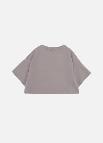 Серая летняя футболка с коротким рукавом для девочки цвет серый цб-00274776 Yuki