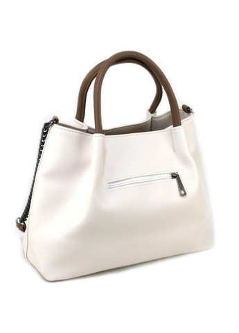 Містка жіноча сумка з екошкіри 0-54651079 біла Voila (364485836)