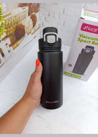 Термобутылка KM-2176 из нержавеющей стали 600 мл Черный Kamille (339054038)