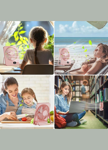 Вентилятор настольный аккумуляторный USB с дисплеем, портативный бездротовой Hofmy Po Fanu (351563224)