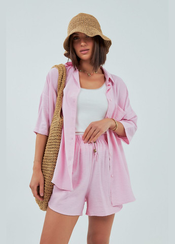 Однотонний костюм з сорочкою та шортами Lurex (339433430)