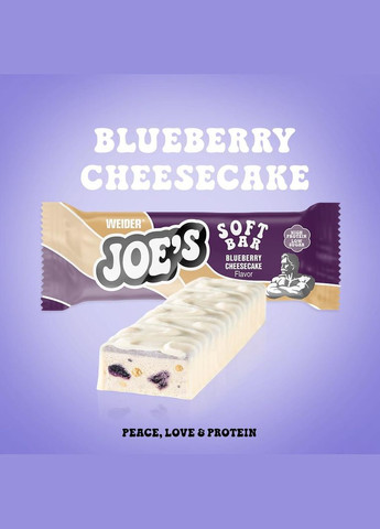 Протеиновый батончик Joe`s Core Soft 12x50 г, черника-чизкейк Weider (324774302)