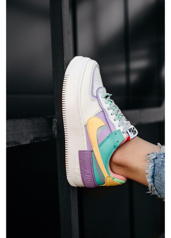 КРОССОВКИ ЖЕНСКИЕ NIKE AIR FORCE 1 SHADOW PALE IVORY 2 НАЙК АИР ФОРС 1 ПРЕМИУМ No Brand комбинированные демисезоны (367170335)