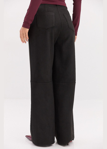 Замшевые женские брюки черные с декоративными швами Arjen (314901626)