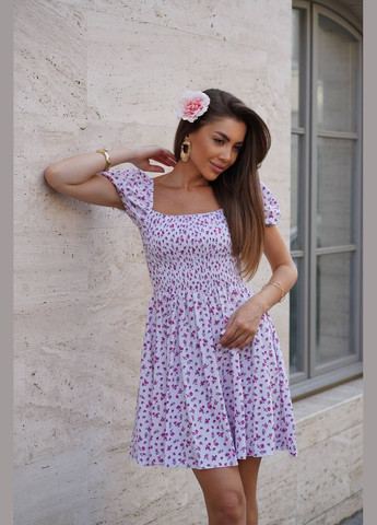 Белое повседневный, праздничный женское платье мини в цветочном принте. Avanti с цветочным принтом