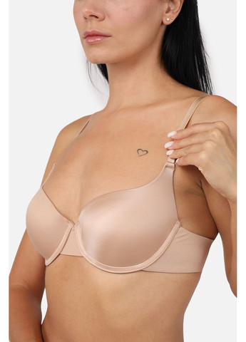 Бежевий бюстгальтер з пушапом класичний жіночий колір бежевий cb-00278906 No Brand мереживо