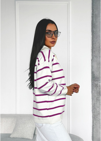 Малиновый зимний комфортный свитер с воротником-стойкой джемпер InFashion Светр