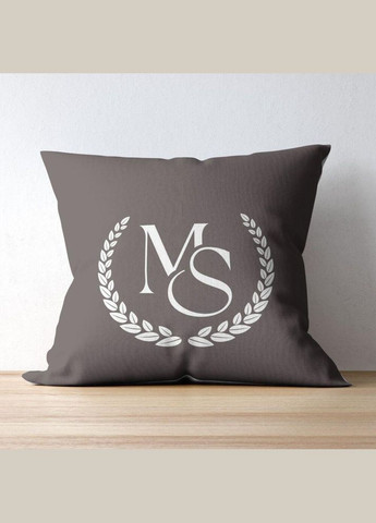 Подушка 45x45 см с вышивкой на заказ, логотип вашей компании, слоган, памятная фраза или инициалы шоколад IDEIA (321990697)