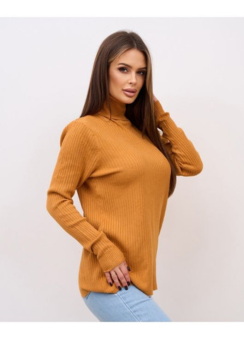 Гірчичний демісезонний кашеміровий гольф у рубчик Magnet