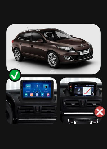 Штатна магнітола для Renault Megane III Рестайлінг 2012-2014 екран 9" 2/32Gb/ Wi-Fi GPS Андроїд Opt 8 шт. Lesko (336202317)