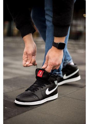 КРОСІВКИ ЖІНОЧІ NIKE AIR JORDAN 1 HIGH BLACK WHITE WINTER НАЙК АІР ДЖОРДАН No Brand чорні демісезони (367178049)