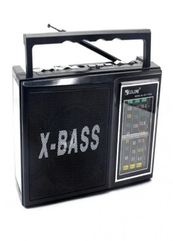 Портативный аккумуляторный радиоприемник RX-177 со встроенным LED фонарем от батареек или сети Черный Golon (305327442)