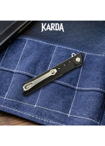 Ніж складний Karda J024 Black Handle White Tanto No Brand (376892299)