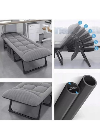 Складаний туристичний шезлонг розкладне ліжко з металевим каркасом портативна розкладачка з навантаженням до 120 кг (RK145) No Brand (361029092)