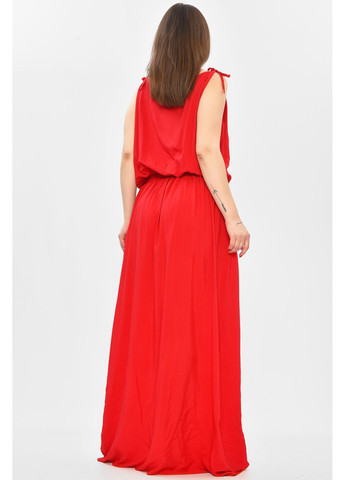 Летний женский сарафан женский полубатальный красного цвета Let's Shop однотонный