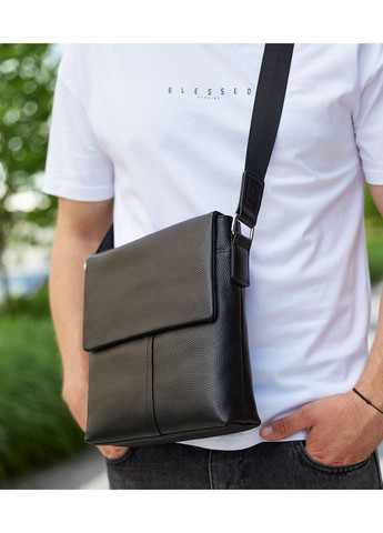 Мужская сумка через плечо кожаная черная SK A75-181 Tiding Bag (336551930)
