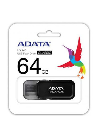 USB флеш накопичувач (AUV240-64G-RBK) ADATA 64GB UV240 Black USB 2.0 (366652259)