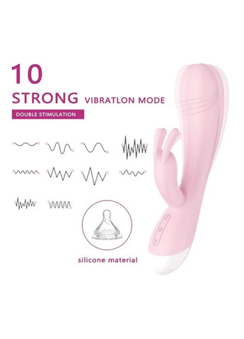 Вибратор-кролик для женщин, мощный стимулятор точки G и женского клитора. розовый No Brand (316553376)