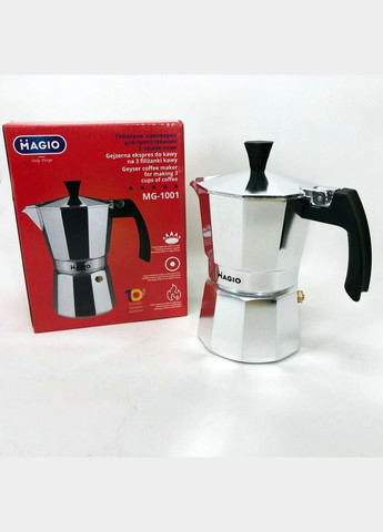 Кавник гейзерний MG-1001 150 мл, Кавоварка для дому, Кававарка гейзерна для DE-778 електричної плити Magio (349822278)