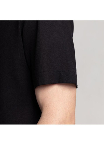 Черная повседневный, пляжный, классическая, кэжуал рубашка однотонная Vakko